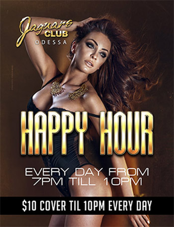 Jaguars Odessa Strip Club Happy HOur Flyer